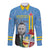 Feliz Dia di Betico Long Sleeve Button Shirt Aruba Flag Style - Wonder Print Shop