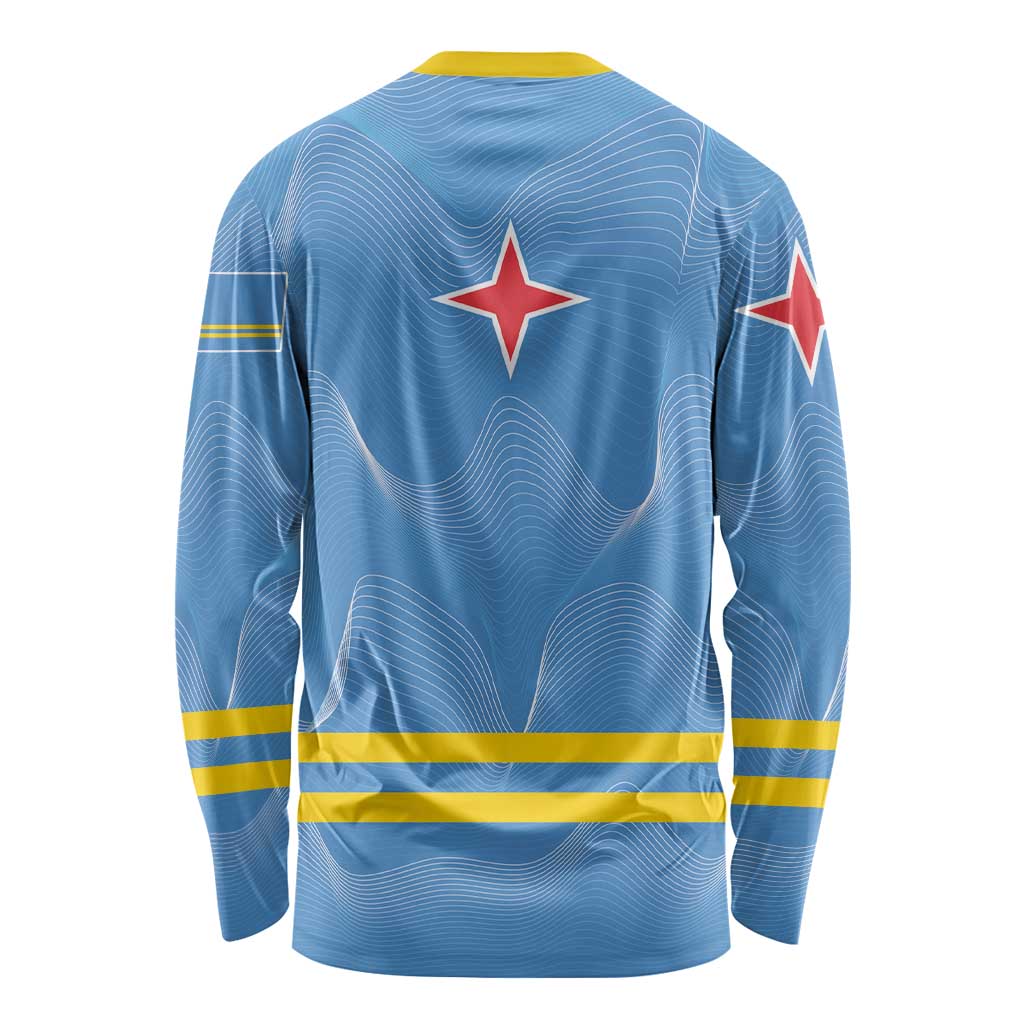 Feliz Dia di Betico Long Sleeve Shirt Aruba Flag Style - Wonder Print Shop