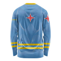 Feliz Dia di Betico Long Sleeve Shirt Aruba Flag Style - Wonder Print Shop