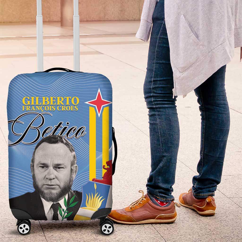 Feliz Dia di Betico Luggage Cover Aruba Flag Style - Wonder Print Shop