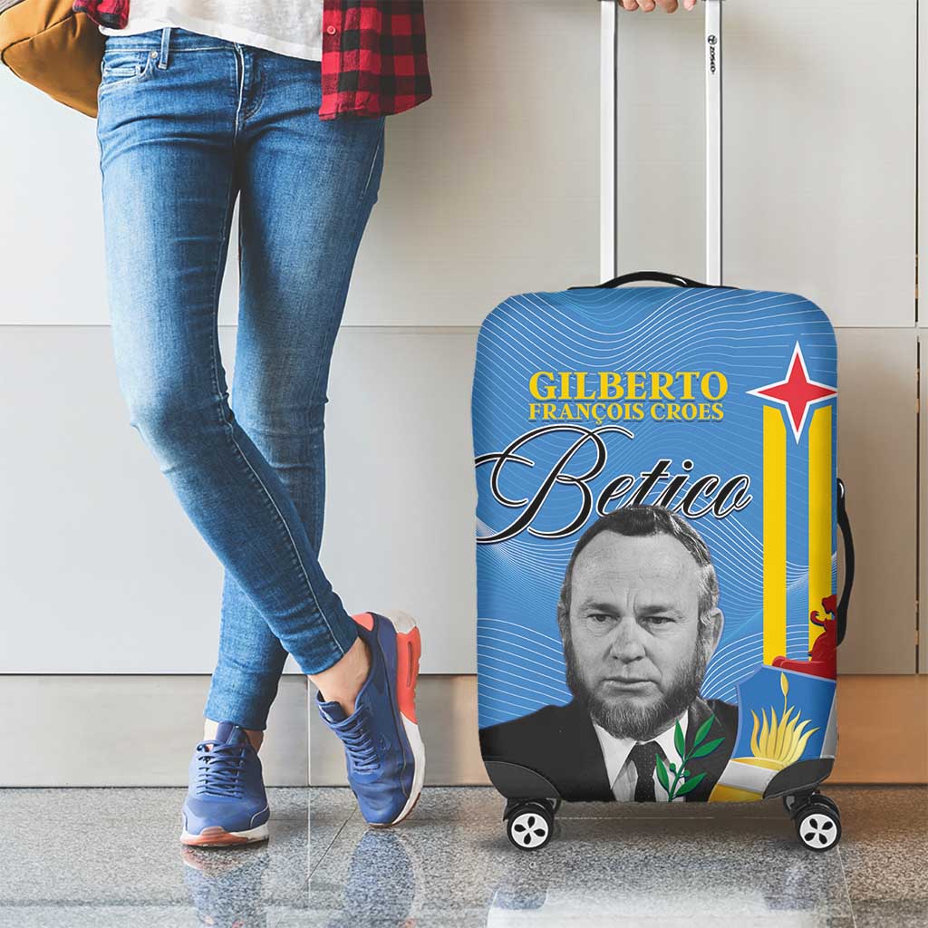 Feliz Dia di Betico Luggage Cover Aruba Flag Style - Wonder Print Shop
