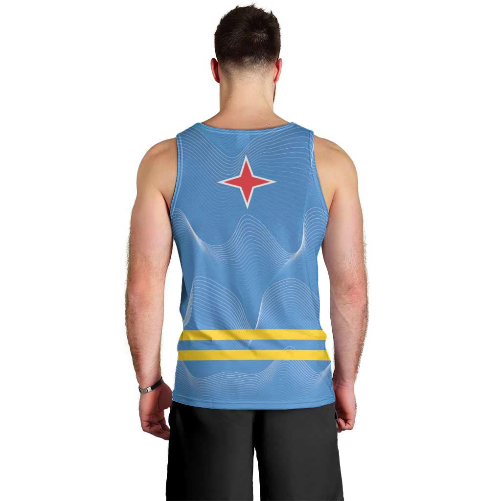 Feliz Dia di Betico Men Tank Top Aruba Flag Style - Wonder Print Shop