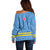Feliz Dia di Betico Off Shoulder Sweater Aruba Flag Style - Wonder Print Shop