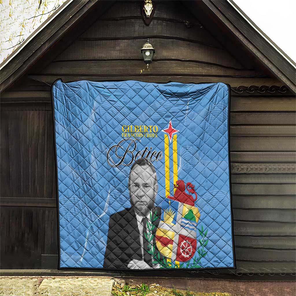 Feliz Dia di Betico Quilt Aruba Flag Style - Wonder Print Shop