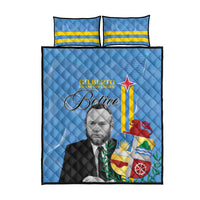 Feliz Dia di Betico Quilt Bed Set Aruba Flag Style - Wonder Print Shop