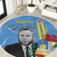 Feliz Dia di Betico Round Carpet Aruba Flag Style