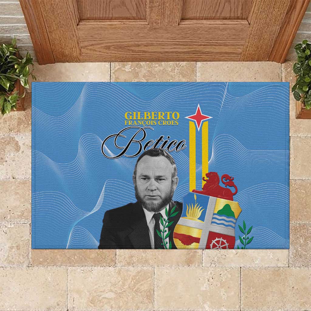 Feliz Dia di Betico Rubber Doormat Aruba Flag Style - Wonder Print Shop
