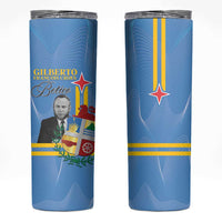 Feliz Dia di Betico Skinny Tumbler Aruba Flag Style - Wonder Print Shop