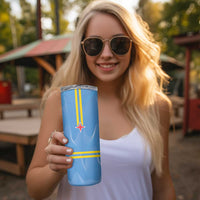 Feliz Dia di Betico Skinny Tumbler Aruba Flag Style - Wonder Print Shop