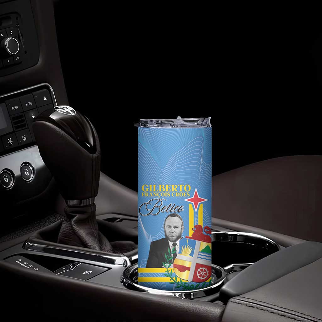 Feliz Dia di Betico Skinny Tumbler Aruba Flag Style - Wonder Print Shop