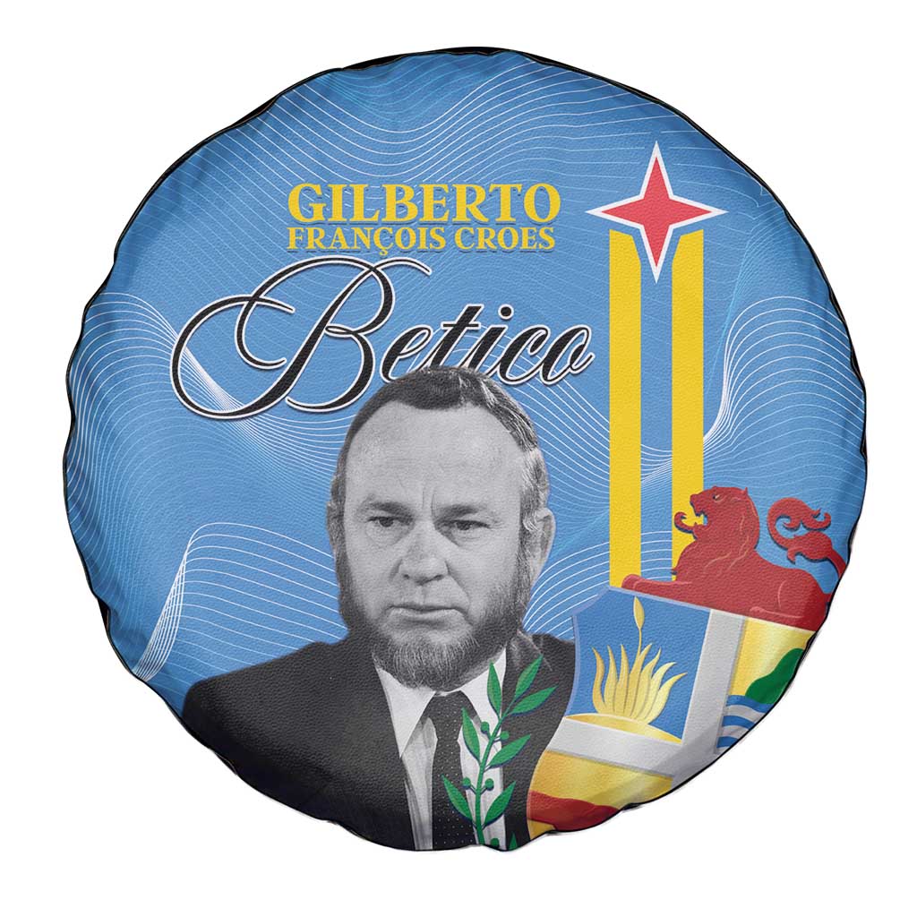 Feliz Dia di Betico Spare Tire Cover Aruba Flag Style - Wonder Print Shop