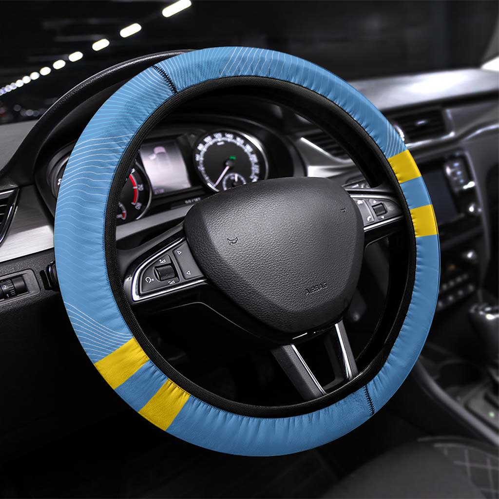 Feliz Dia di Betico Steering Wheel Cover Aruba Flag Style - Wonder Print Shop