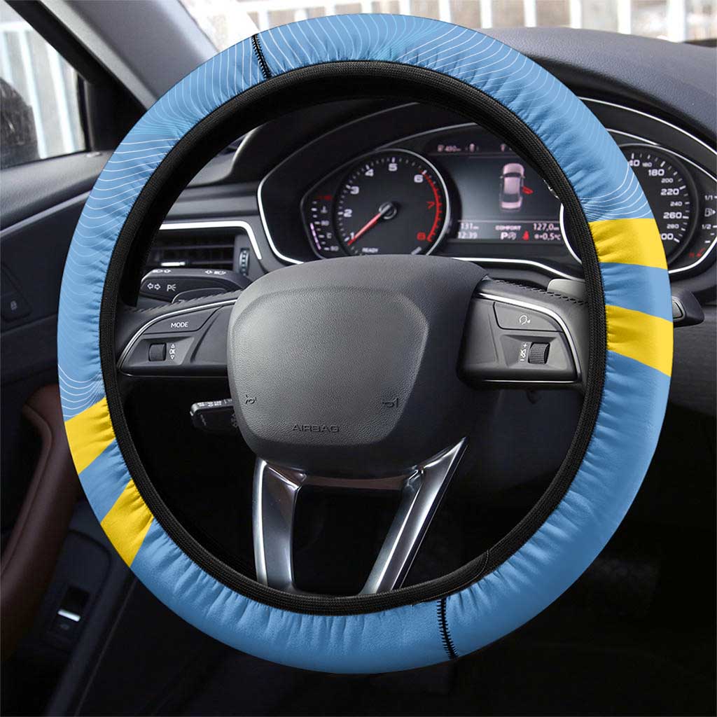 Feliz Dia di Betico Steering Wheel Cover Aruba Flag Style - Wonder Print Shop