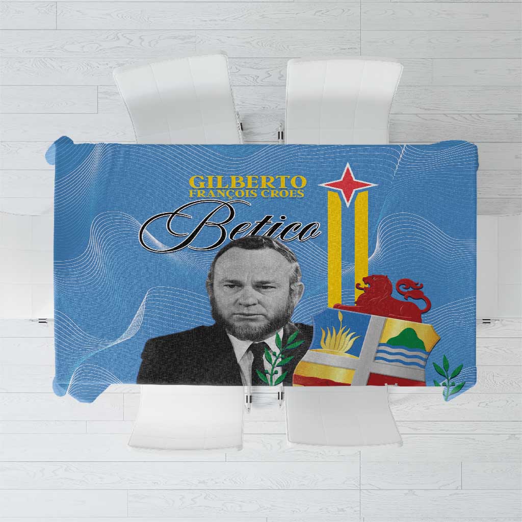 Feliz Dia di Betico Tablecloth Aruba Flag Style - Wonder Print Shop