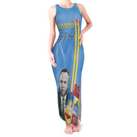 Feliz Dia di Betico Tank Maxi Dress Aruba Flag Style - Wonder Print Shop