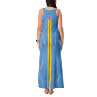 Feliz Dia di Betico Tank Maxi Dress Aruba Flag Style - Wonder Print Shop