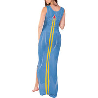 Feliz Dia di Betico Tank Maxi Dress Aruba Flag Style - Wonder Print Shop
