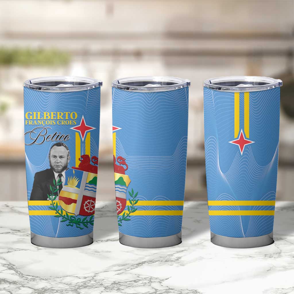Feliz Dia di Betico Tumbler Cup Aruba Flag Style - Wonder Print Shop