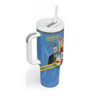 Feliz Dia di Betico Tumbler With Handle Aruba Flag Style - Wonder Print Shop