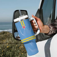 Feliz Dia di Betico Tumbler With Handle Aruba Flag Style - Wonder Print Shop