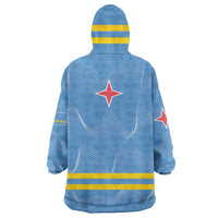 Feliz Dia di Betico Wearable Blanket Hoodie Aruba Flag Style - Wonder Print Shop