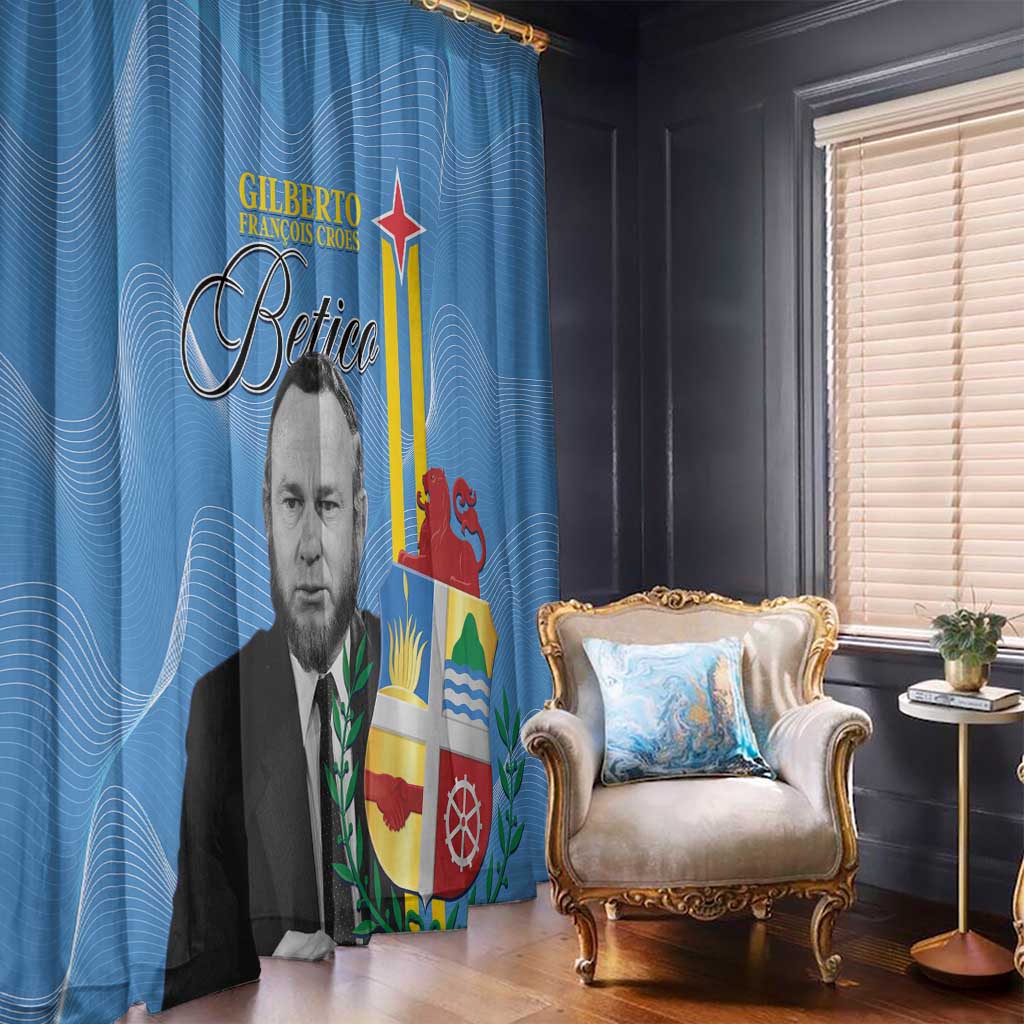 Feliz Dia di Betico Window Curtain Aruba Flag Style - Wonder Print Shop