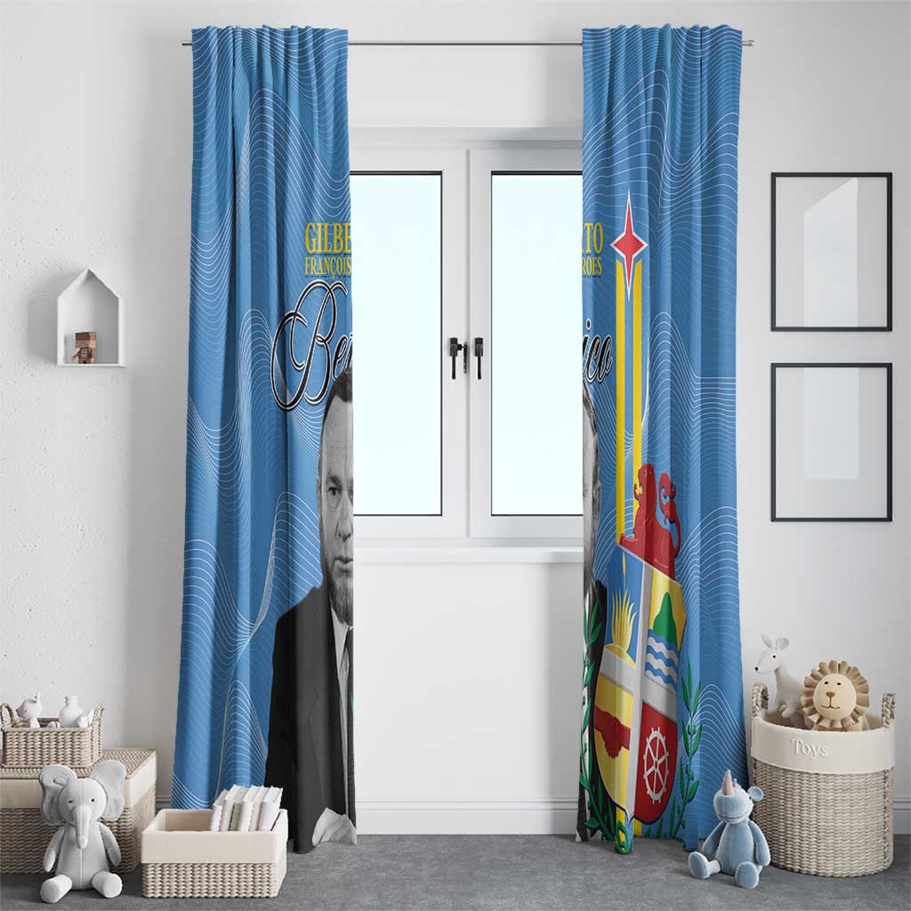 Feliz Dia di Betico Window Curtain Aruba Flag Style - Wonder Print Shop
