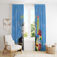 Feliz Dia di Betico Window Curtain Aruba Flag Style - Wonder Print Shop