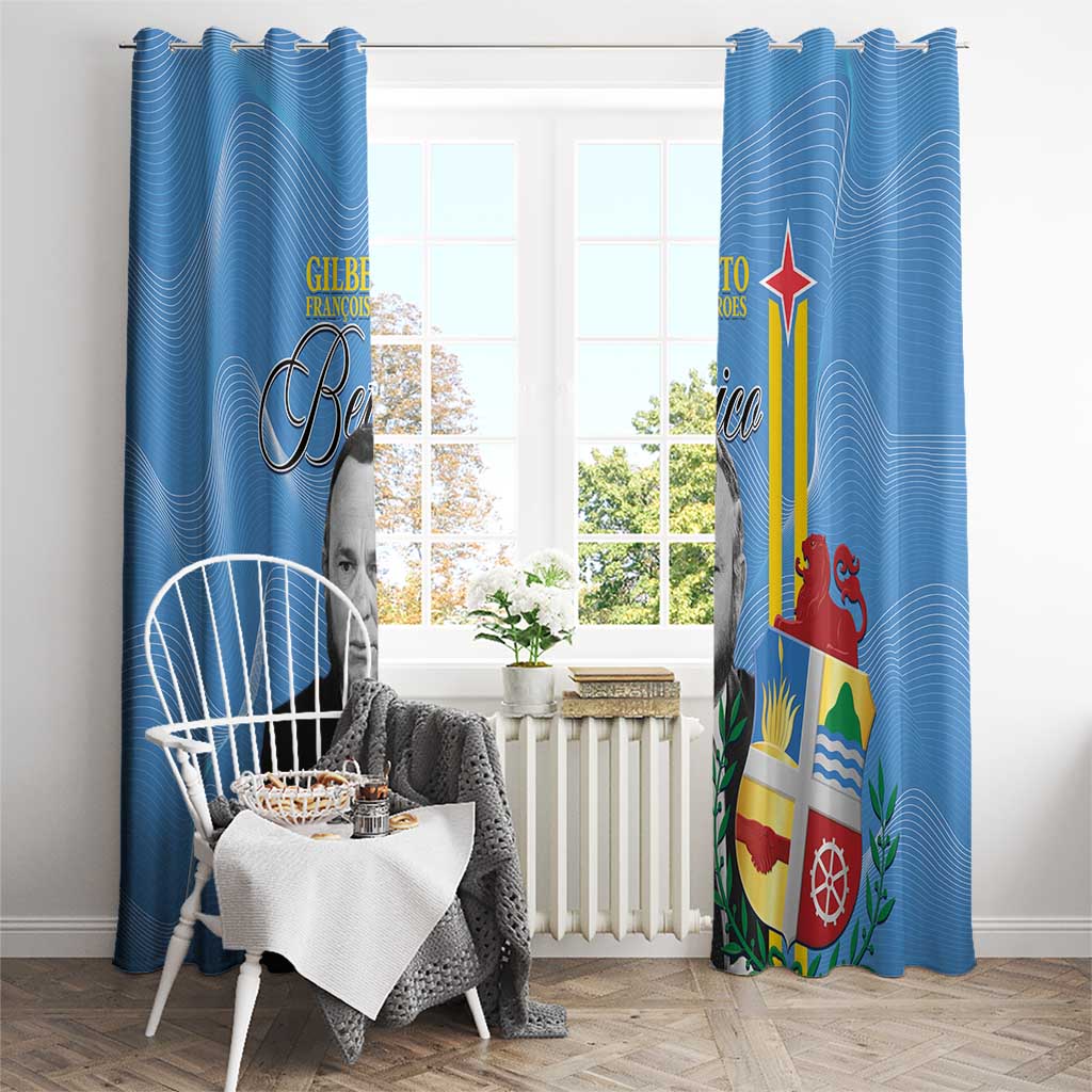 Feliz Dia di Betico Window Curtain Aruba Flag Style - Wonder Print Shop