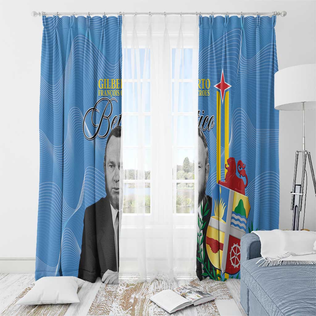 Feliz Dia di Betico Window Curtain Aruba Flag Style - Wonder Print Shop