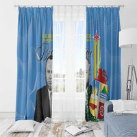 Feliz Dia di Betico Window Curtain Aruba Flag Style - Wonder Print Shop