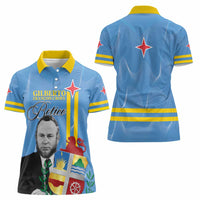 Feliz Dia di Betico Women Polo Shirt Aruba Flag Style - Wonder Print Shop