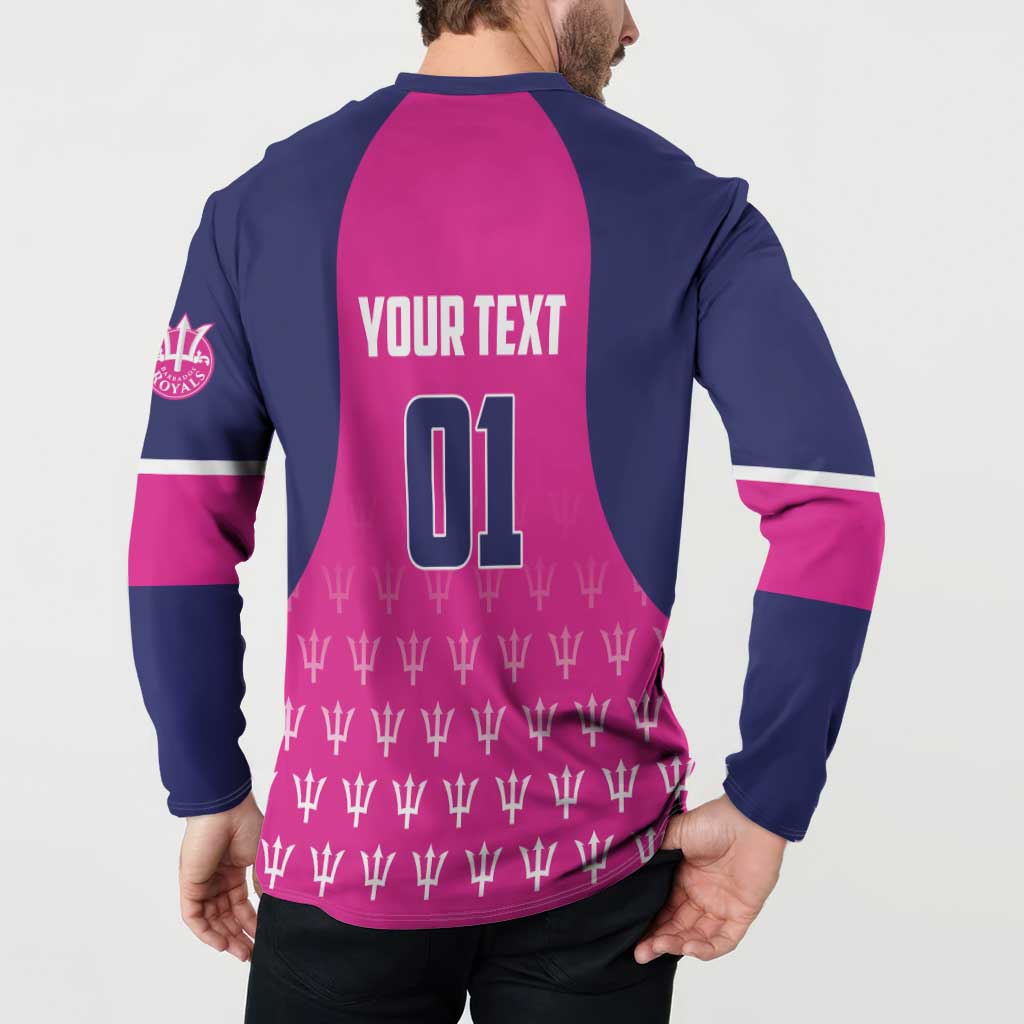 Custom Barbados Royals Cricket Button Sweatshirt Back to Back Champions - Wonder Print Shop