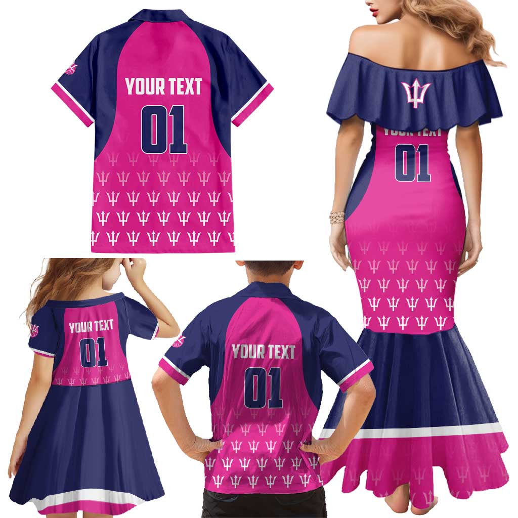 Custom Barbados Royals Cricket Family Matching Mermaid Dress and Hawaiian Shirt Back to Back Champions - Wonder Print Shop