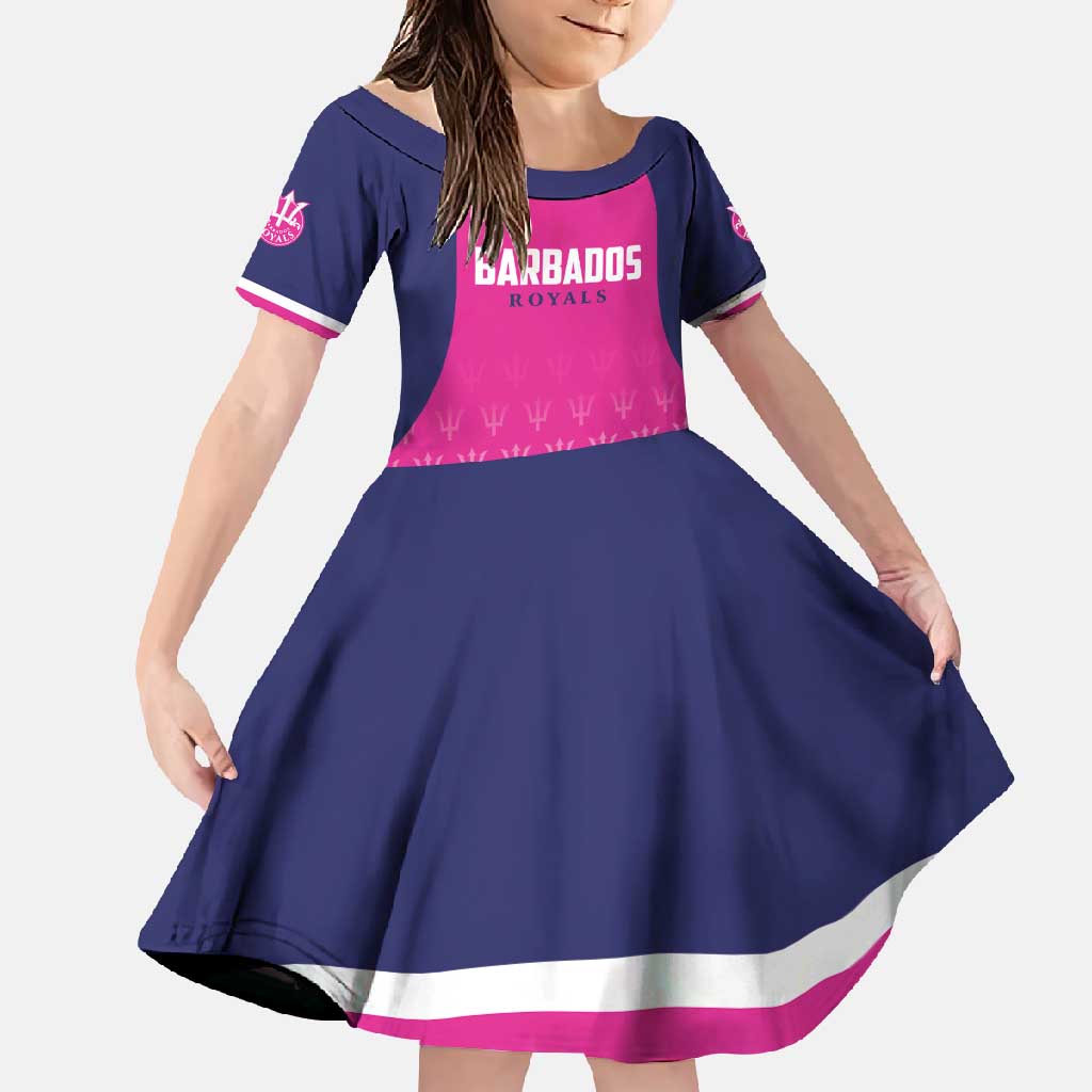 Custom Barbados Royals Cricket Family Matching Off Shoulder Maxi Dress and Hawaiian Shirt Back to Back Champions - Wonder Print Shop