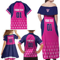 Custom Barbados Royals Cricket Family Matching Off Shoulder Maxi Dress and Hawaiian Shirt Back to Back Champions - Wonder Print Shop