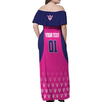 Custom Barbados Royals Cricket Family Matching Off Shoulder Maxi Dress and Hawaiian Shirt Back to Back Champions - Wonder Print Shop