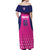 Custom Barbados Royals Cricket Off Shoulder Maxi Dress Back to Back Champions - Wonder Print Shop