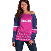 Custom Barbados Royals Cricket Off Shoulder Sweater Back to Back Champions - Wonder Print Shop