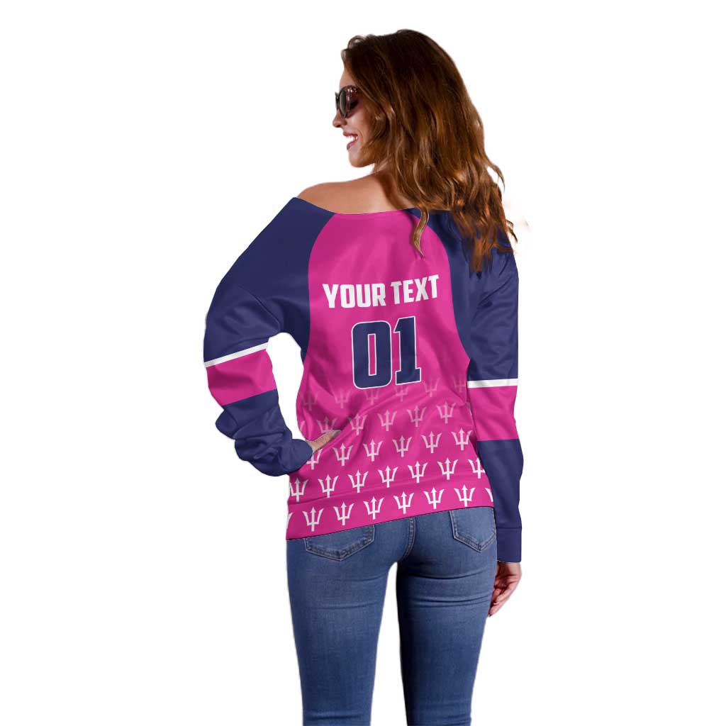 Custom Barbados Royals Cricket Off Shoulder Sweater Back to Back Champions - Wonder Print Shop