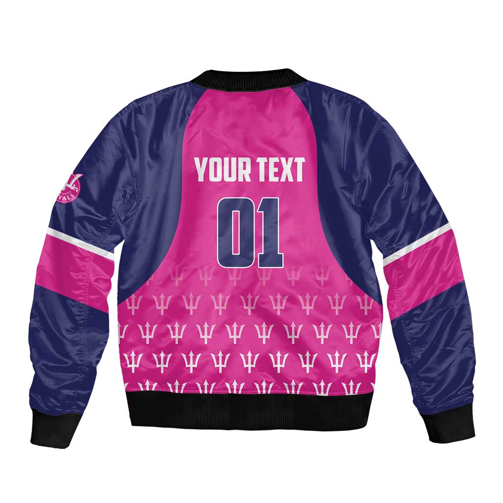 Custom Barbados Royals Cricket Sleeve Zip Bomber Jacket Back to Back Champions - Wonder Print Shop