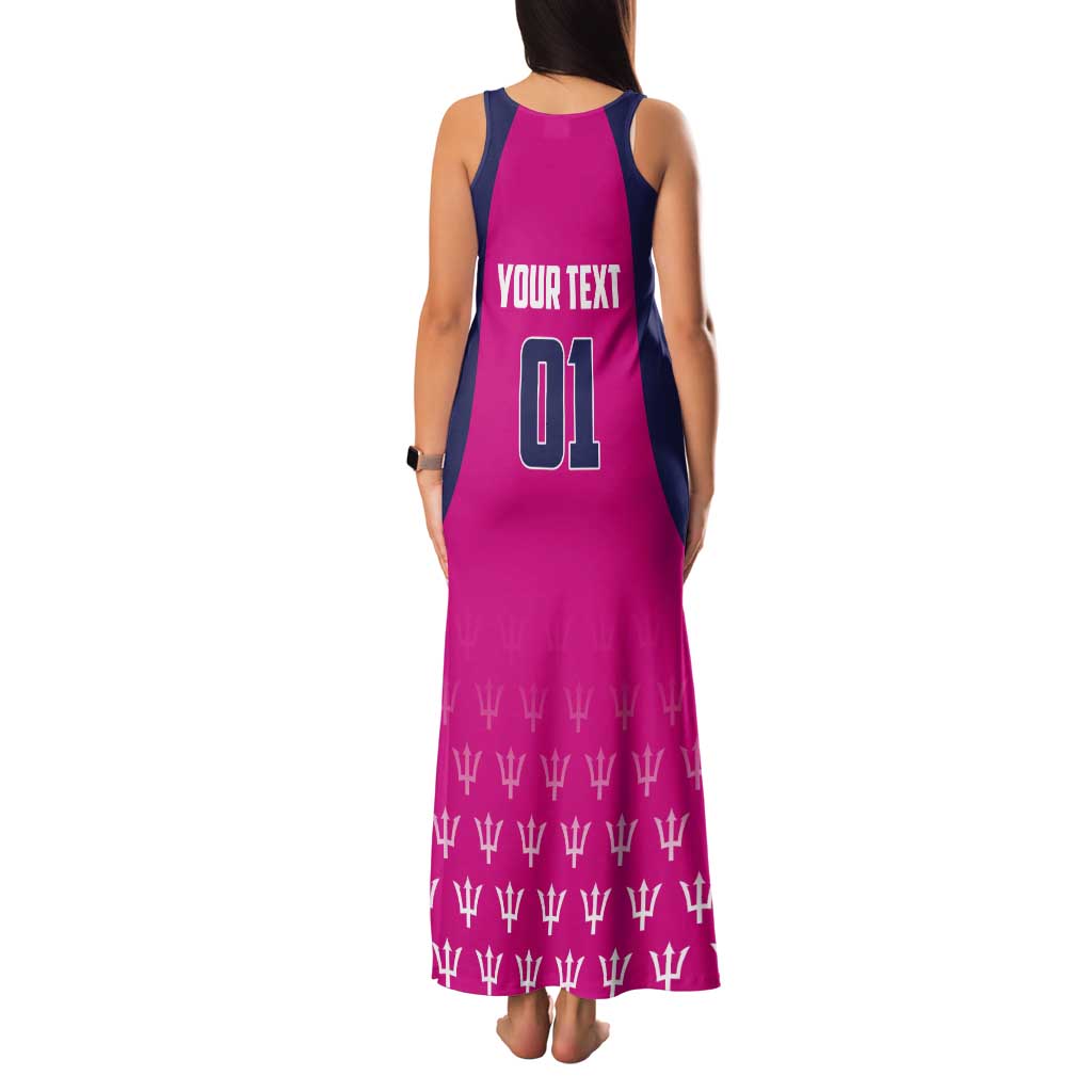 Custom Barbados Royals Cricket Tank Maxi Dress Back to Back Champions - Wonder Print Shop
