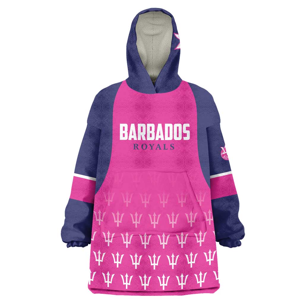 Custom Barbados Royals Cricket Wearable Blanket Hoodie Back to Back Champions - Wonder Print Shop