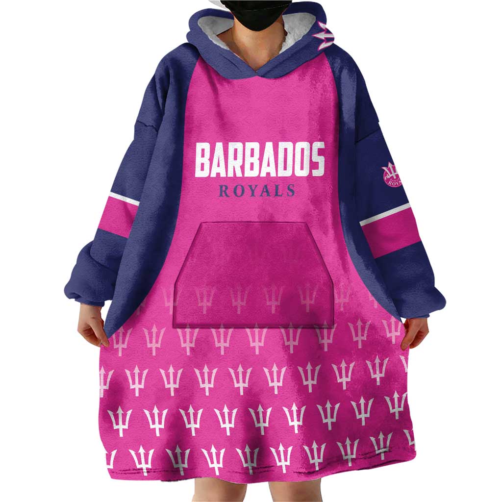 Custom Barbados Royals Cricket Wearable Blanket Hoodie Back to Back Champions - Wonder Print Shop