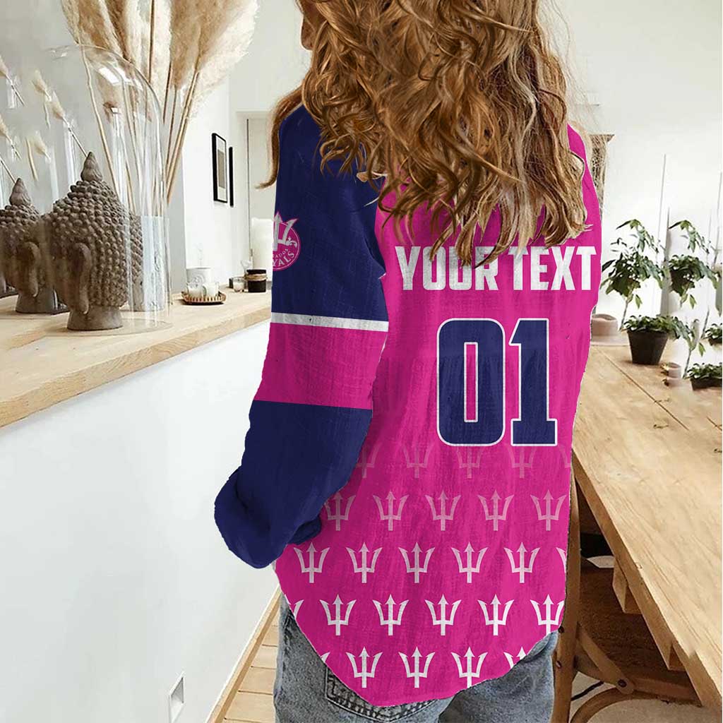 Custom Barbados Royals Cricket Women Casual Shirt Back to Back Champions - Wonder Print Shop