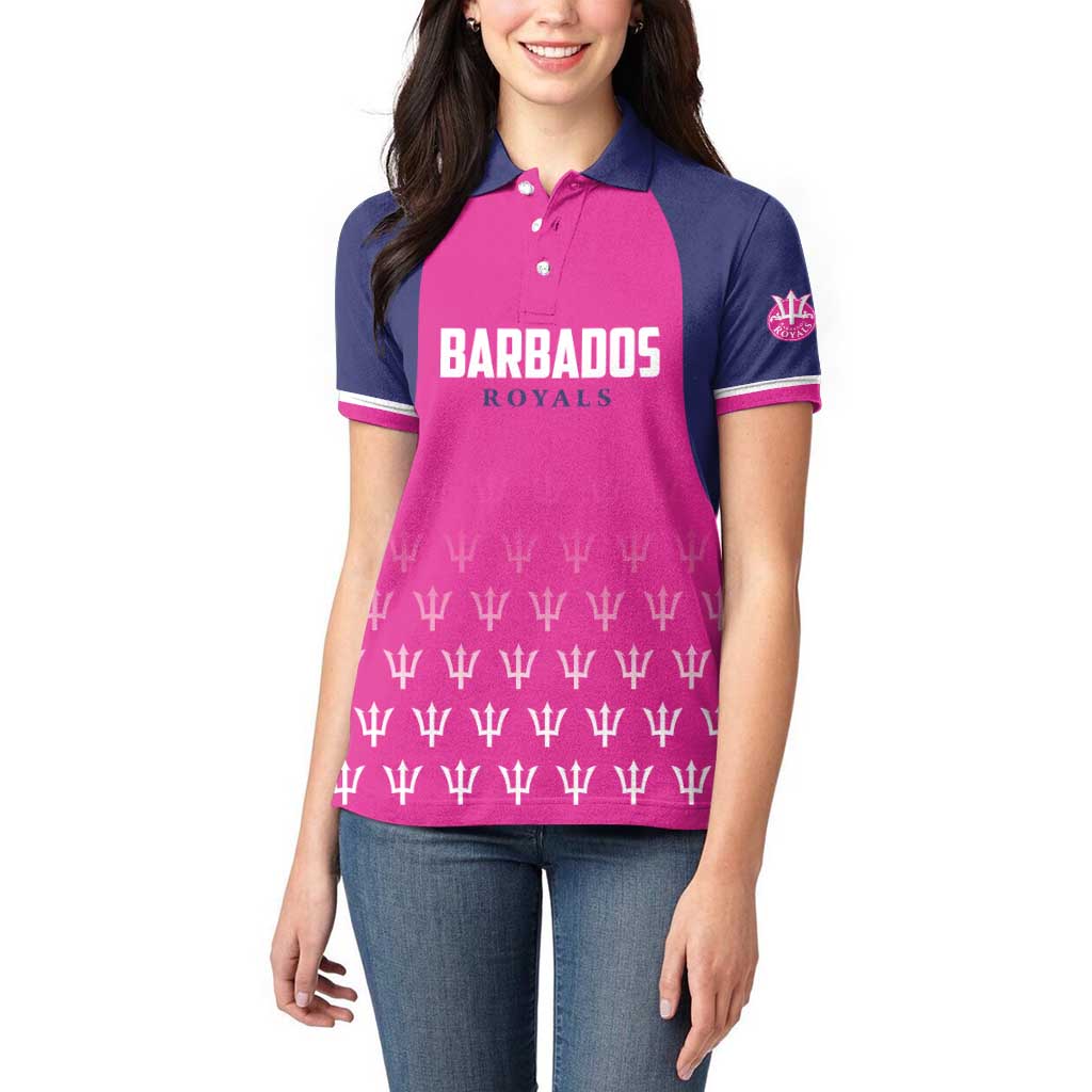 Custom Barbados Royals Cricket Women Polo Shirt Back to Back Champions - Wonder Print Shop