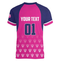 Custom Barbados Royals Cricket Women V-Neck T-Shirt Back to Back Champions - Wonder Print Shop