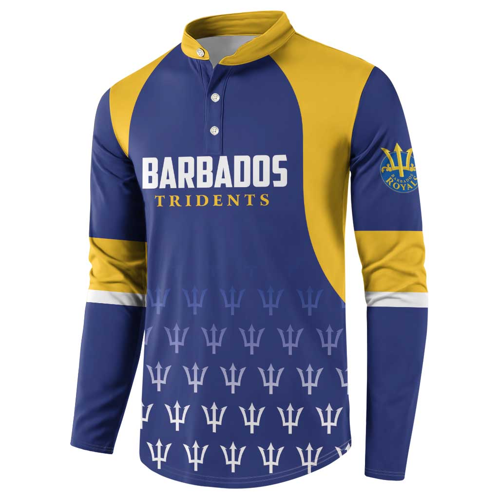 Custom Barbados Tridents Cricket Button Sweatshirt Go Champions - Wonder Print Shop