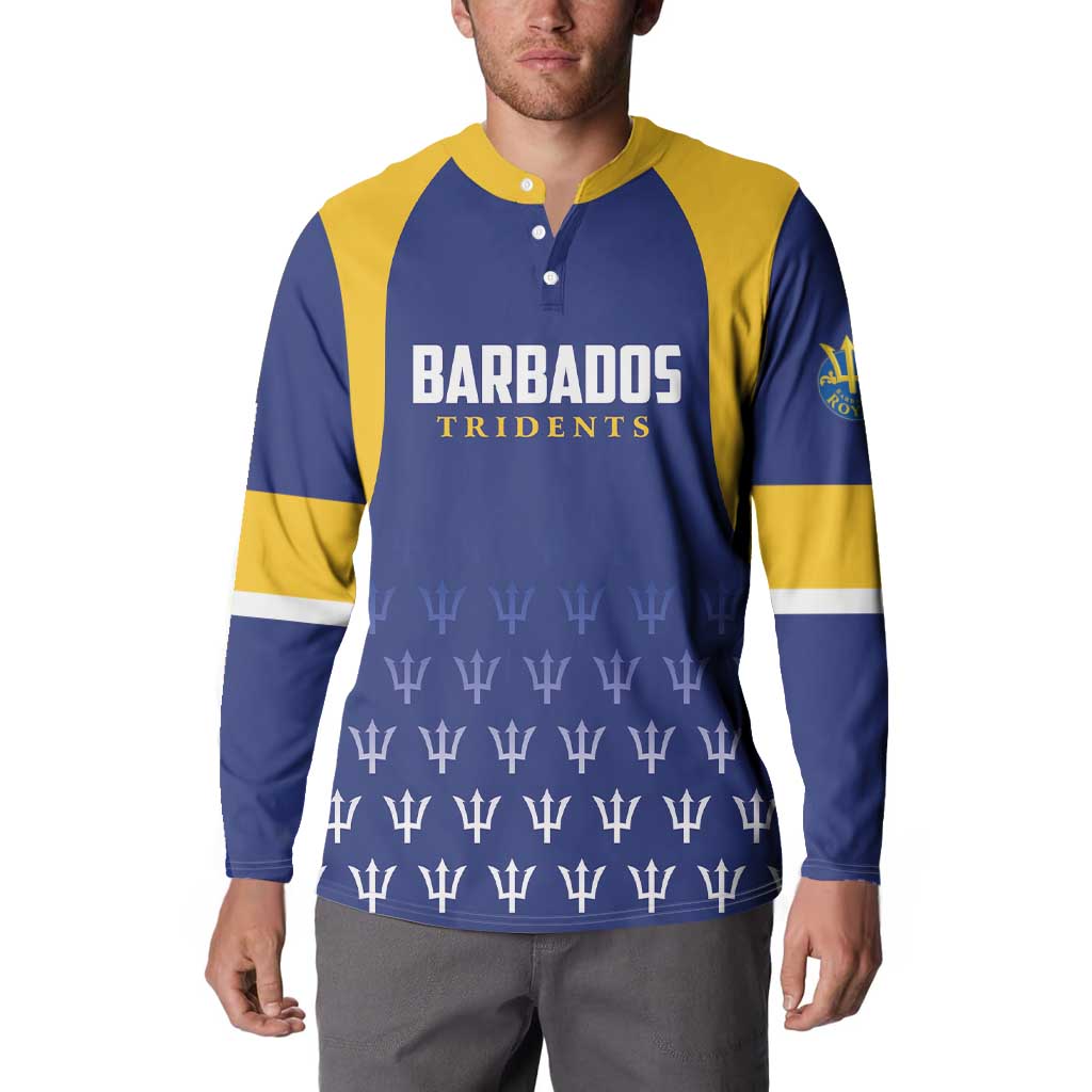 Custom Barbados Tridents Cricket Button Sweatshirt Go Champions - Wonder Print Shop