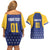 Custom Barbados Tridents Cricket Couples Matching Off Shoulder Short Dress and Hawaiian Shirt Go Champions - Wonder Print Shop